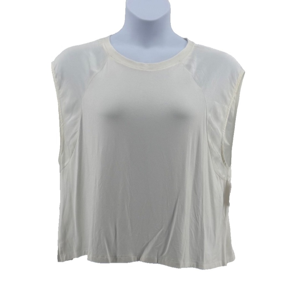 1.State Flutter Sleeve Top Women XXL Ivory Draped Sleeve Knit Blouse